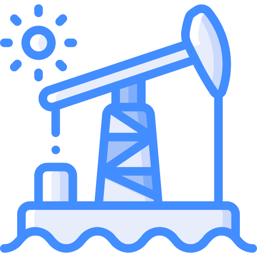 Oil drill Basic Miscellany Blue icon