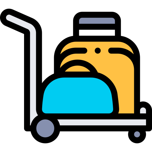 Baggage Detailed Rounded Lineal color icon