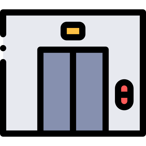 ascensor Detailed Rounded Lineal color icono