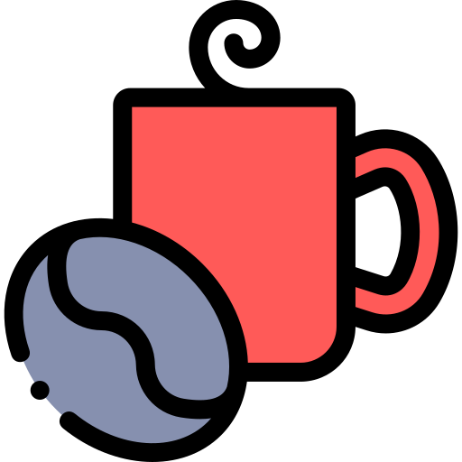 커피 Detailed Rounded Lineal color icon