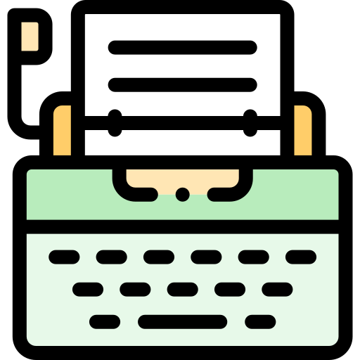 schreibmaschine Detailed Rounded Lineal color icon