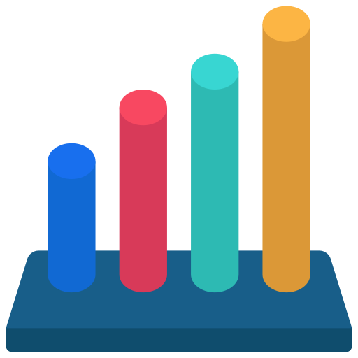 Bar chart Juicy Fish Flat icon