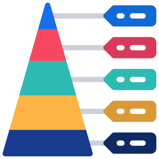 piramide grafiek Juicy Fish Flat icoon