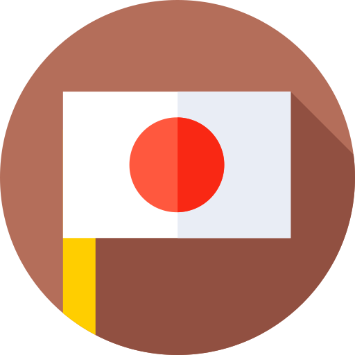bandera de japón Flat Circular Flat icono