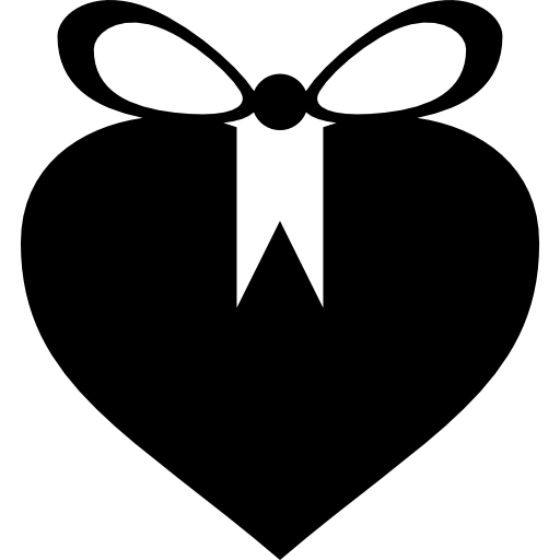 caja con forma de corazón  icono