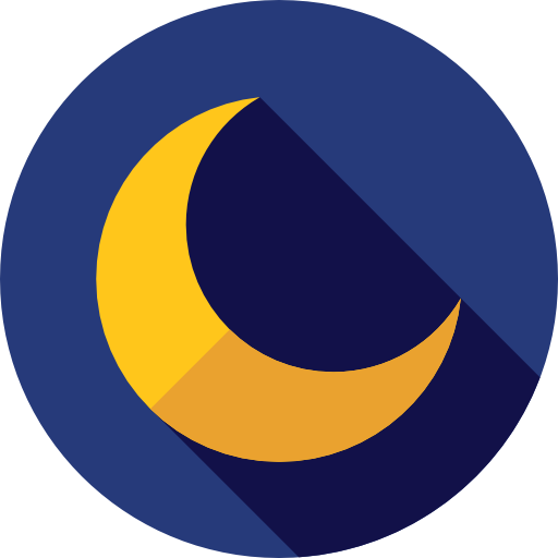 luna creciente Flat Circular Flat icono