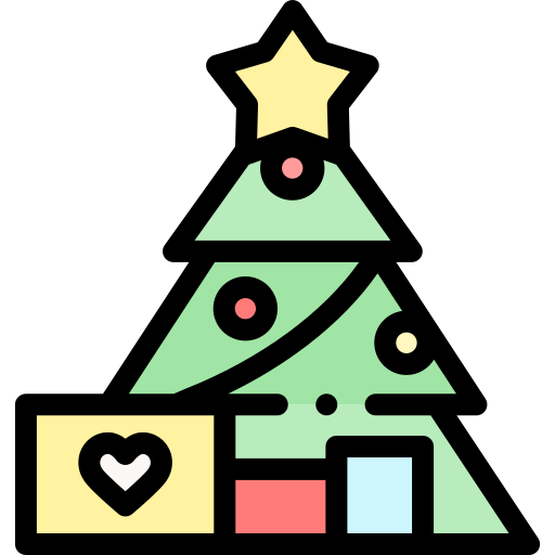 Christmas tree Detailed Rounded Lineal color icon