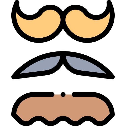 Moustache Detailed Rounded Lineal color icon