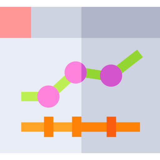 wykres liniowy Basic Straight Flat ikona