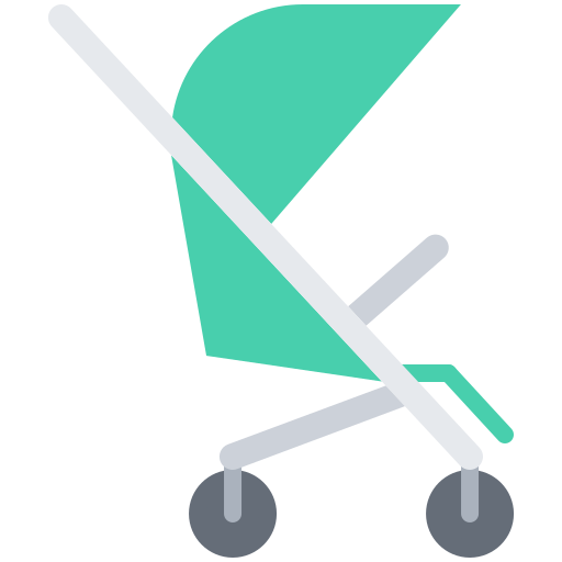 Stroller Coloring Flat icon