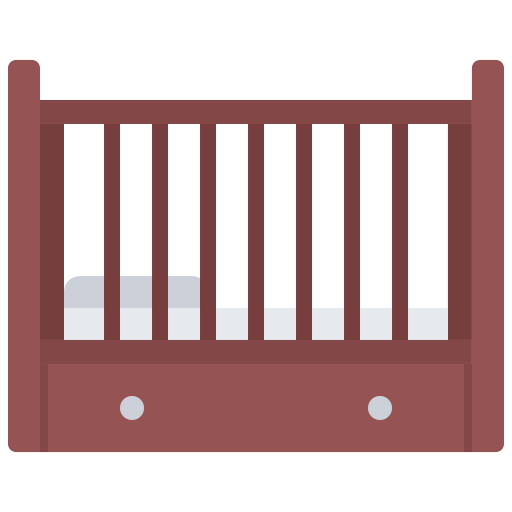 Crib Coloring Flat icon