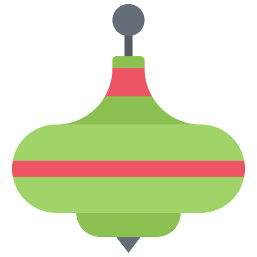 Spinning top Coloring Flat icon