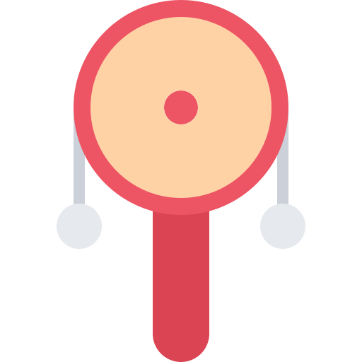Rattle drum Coloring Flat icon
