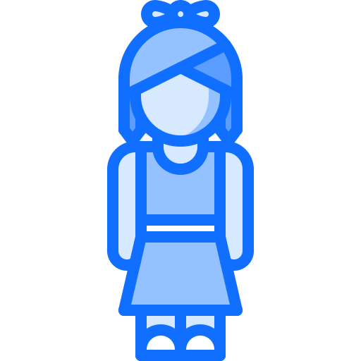 Girl Coloring Blue icon
