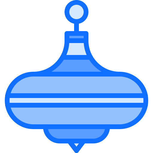 Spinning top Coloring Blue icon
