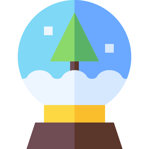 Snow globe Basic Straight Flat icon