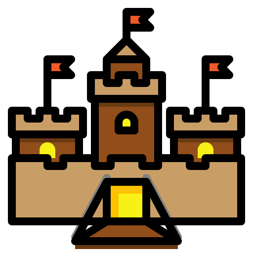 zamek z piasku Skyclick Lineal Color ikona