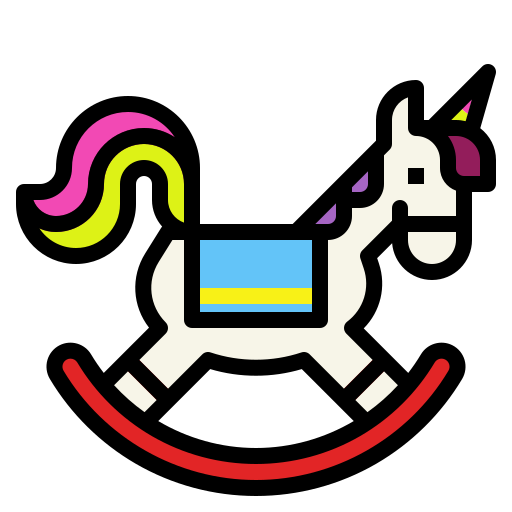 caballo mecedora Skyclick Lineal Color icono