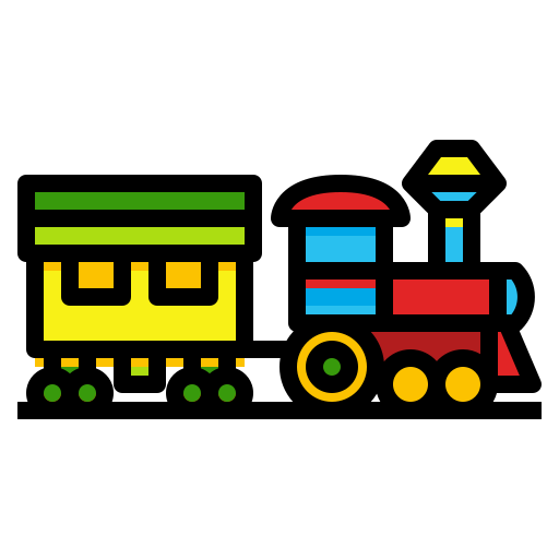 juguete tren Skyclick Lineal Color icono