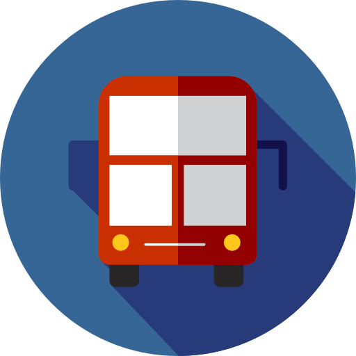 Bus Flat Circular Flat icon