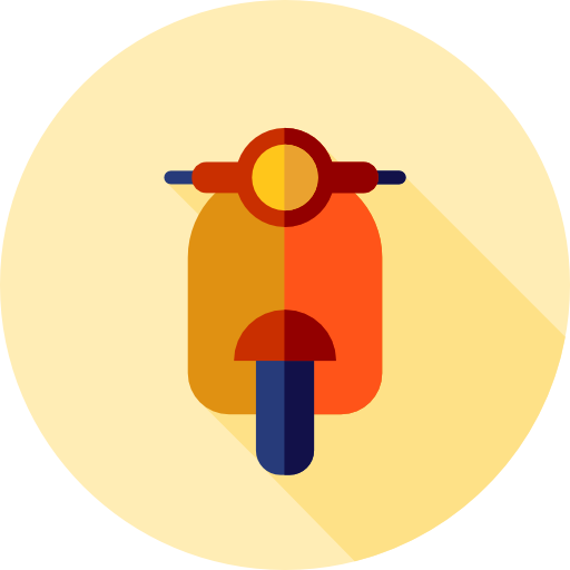 Motorbike Flat Circular Flat icon