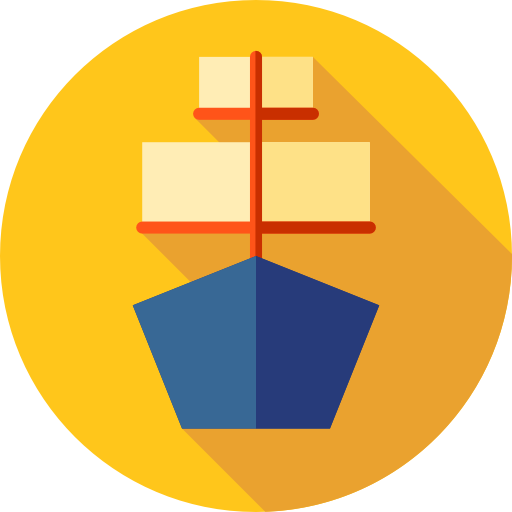 Sailing ship Flat Circular Flat icon