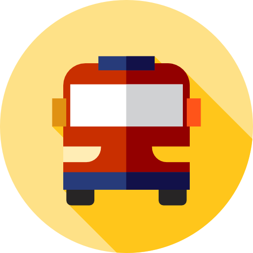 Minibus Flat Circular Flat icon