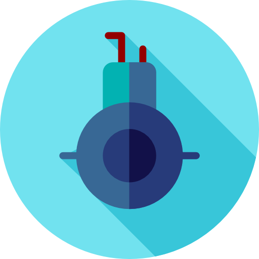 Submarine Flat Circular Flat icon