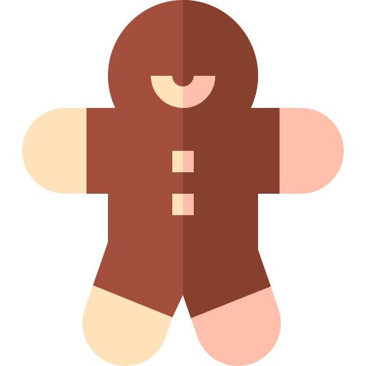 Gingerbread man Basic Straight Flat icon