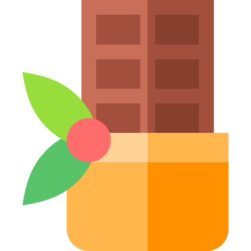 chocolade Basic Straight Flat icoon