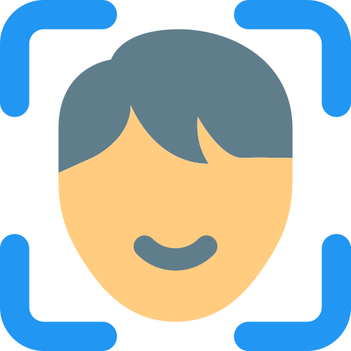 reconocimiento facial Pixel Perfect Flat icono