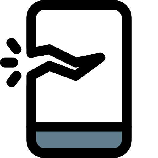Cracked smartphone Pixel Perfect Lineal Color icon