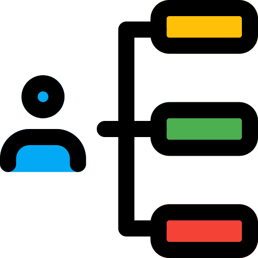 hiërarchie Pixel Perfect Lineal Color icoon