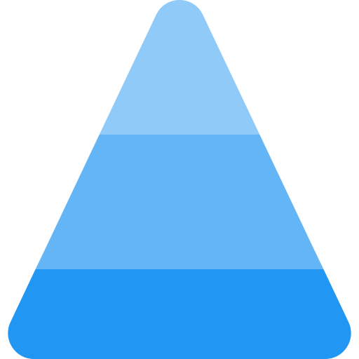 grafico a piramide Pixel Perfect Flat icona