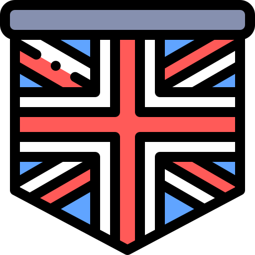 영국 Detailed Rounded Lineal color icon
