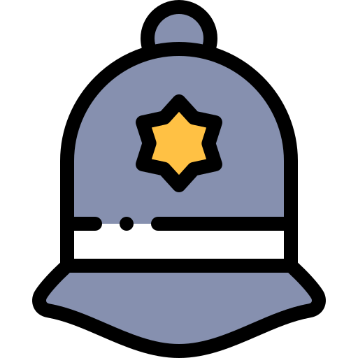 czapka policyjna Detailed Rounded Lineal color ikona