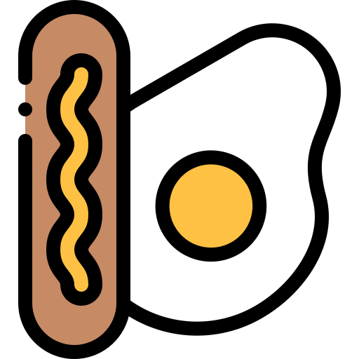 English breakfast Detailed Rounded Lineal color icon