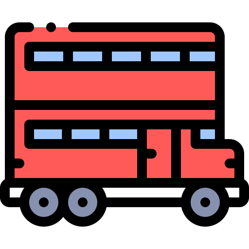 Double decker Detailed Rounded Lineal color icon