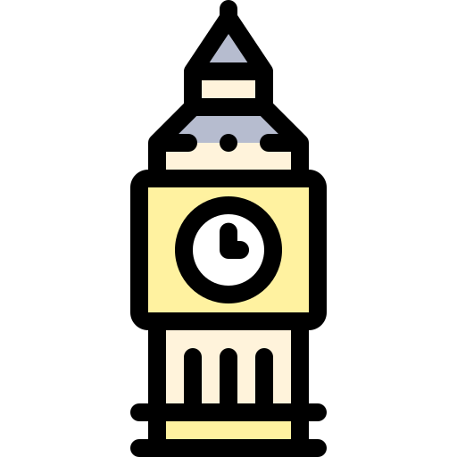 Big ben Detailed Rounded Lineal color icon