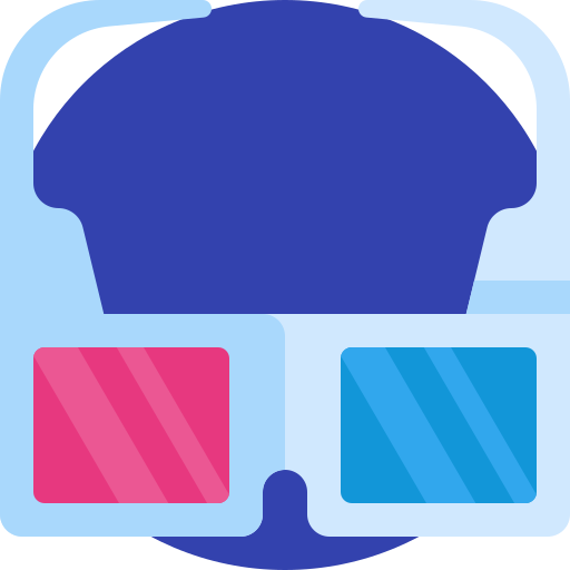 3d bril Detailed Flat Circular Flat icoon