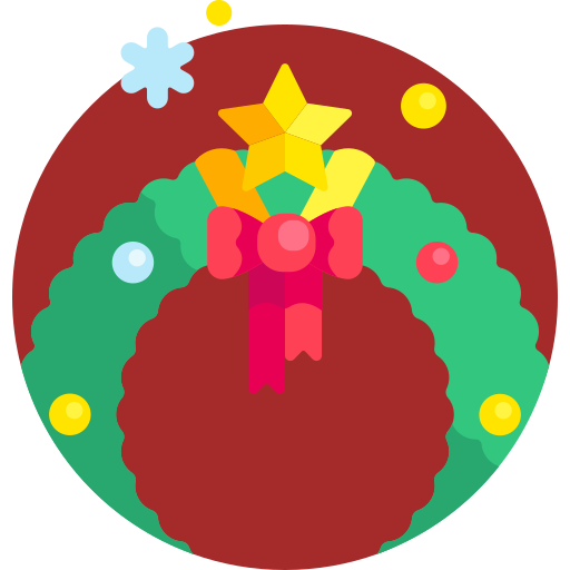kerst krans Detailed Flat Circular Flat icoon