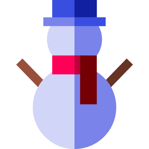 sneeuwman Basic Straight Flat icoon