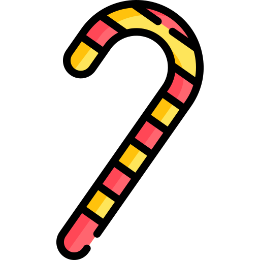 사탕 지팡이 Special Lineal color icon