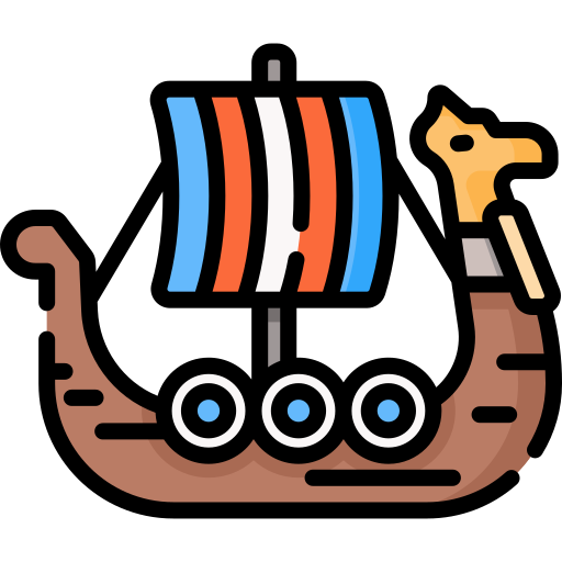 statek wikingów Special Lineal color ikona