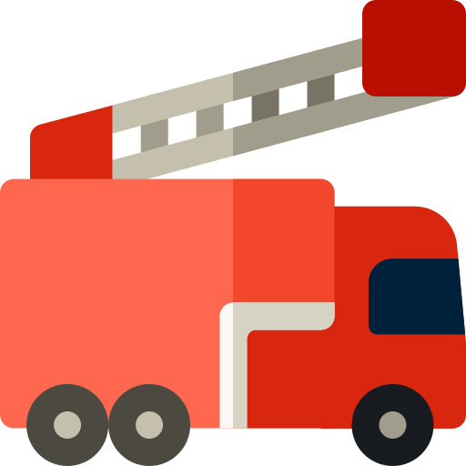 camion dei pompieri Basic Rounded Flat icona
