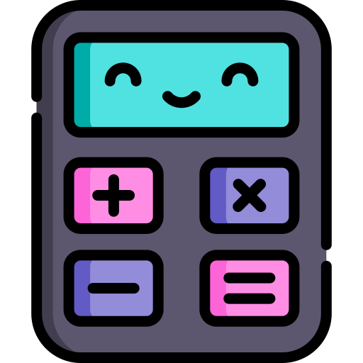 calcolatrice Kawaii Lineal color icona