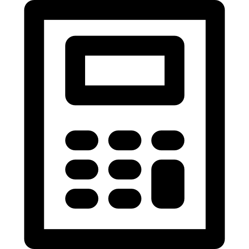 rekenmachine Basic Rounded Lineal icoon