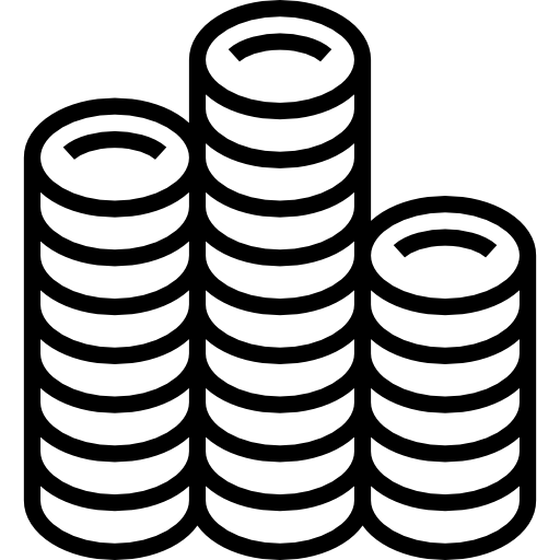 pila di monete Detailed Straight Lineal icona