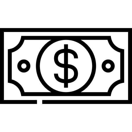 banconota da un dollaro Detailed Straight Lineal icona