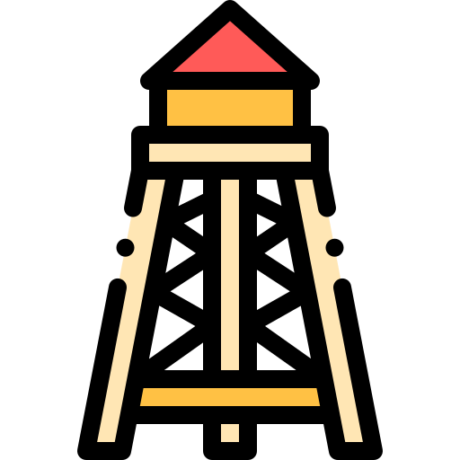 タワー Detailed Rounded Lineal color icon